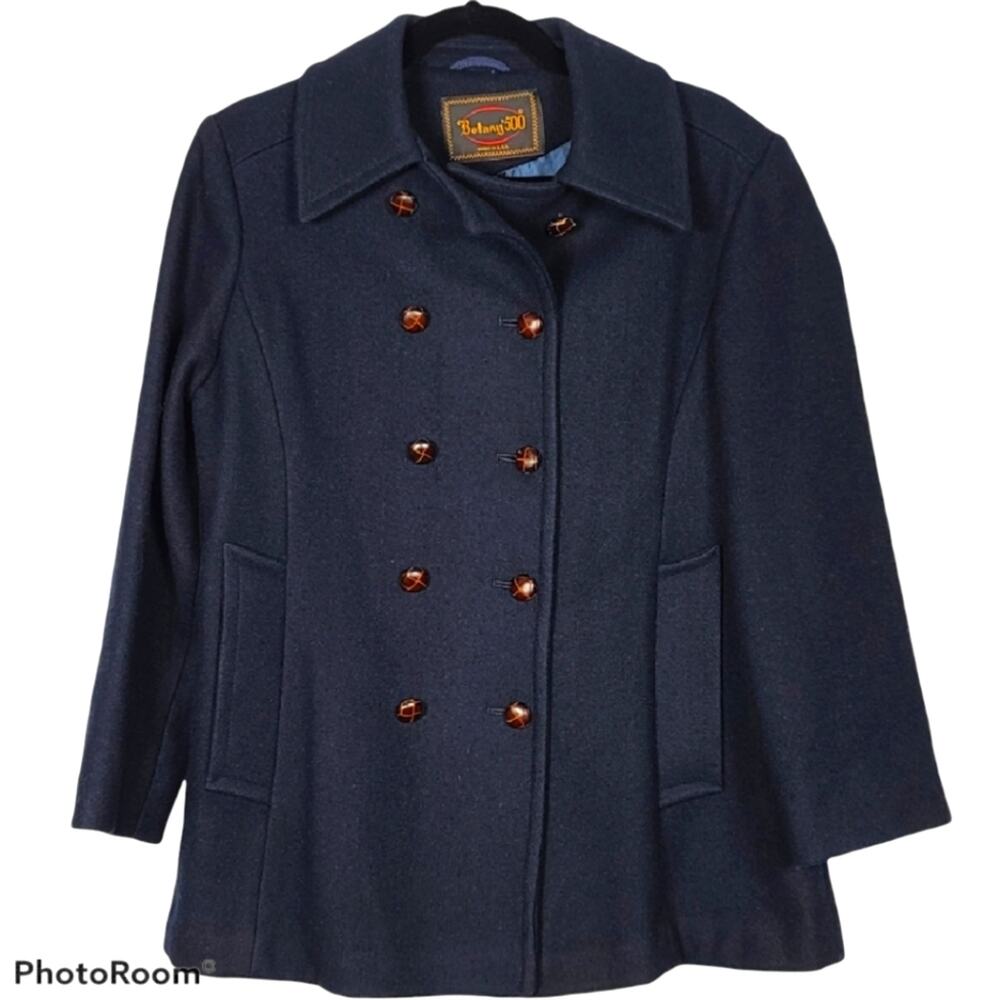 Vintage Botany 500 Wool Blend Peacoat SZ 8R
